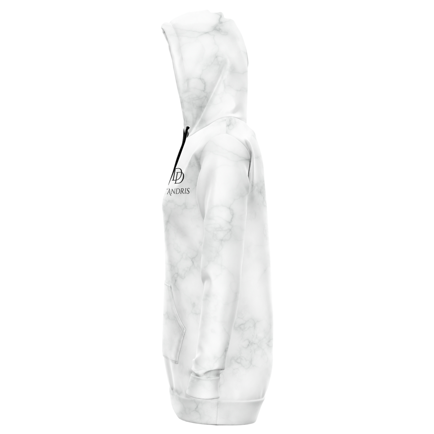 White Marble Longline Hoodie