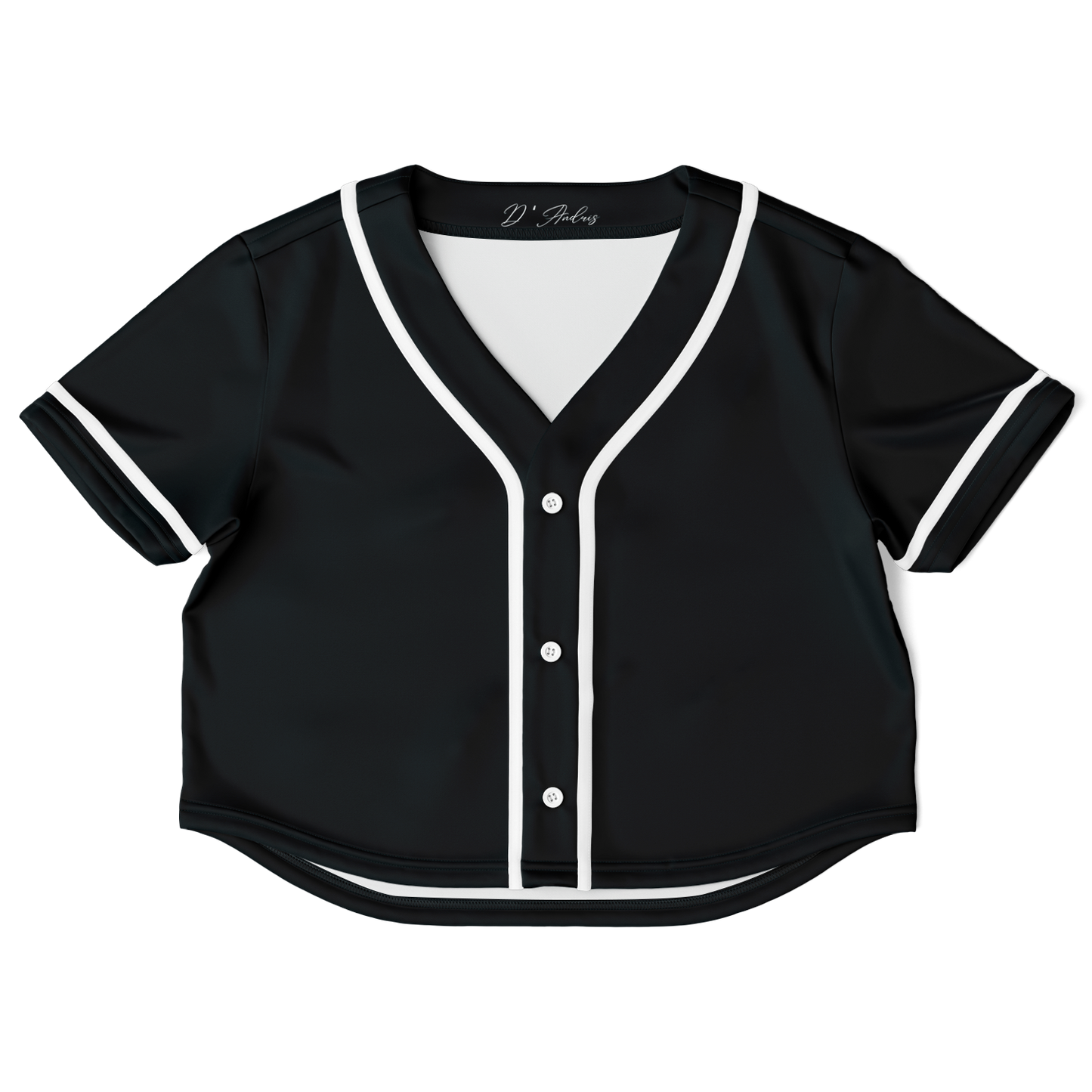 Black Cropped Baseball Jersey