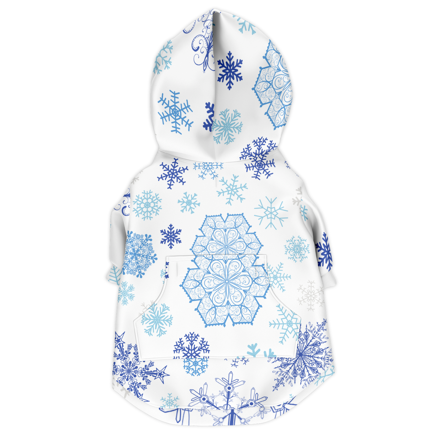 White Snowfall Christmas Dog Zip-Up Hoodie