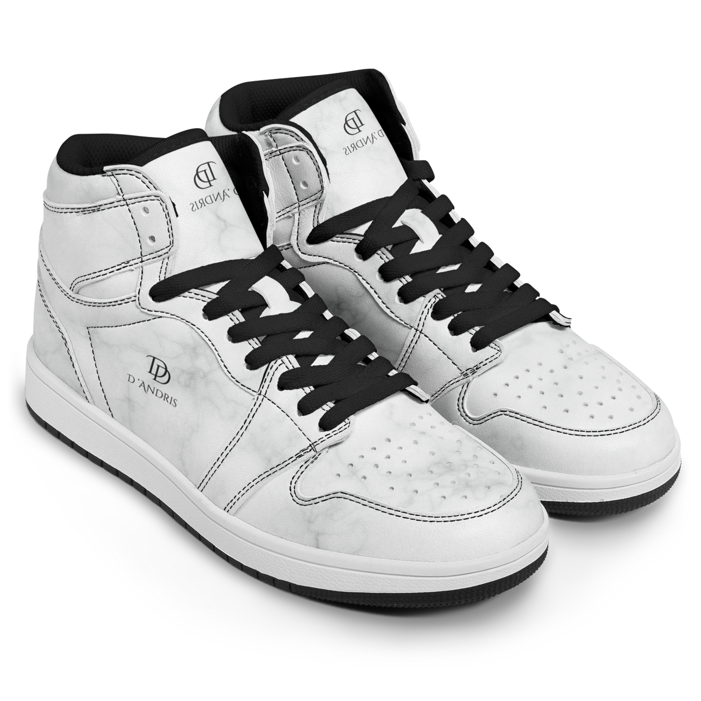 White Marble High Top Shoes
