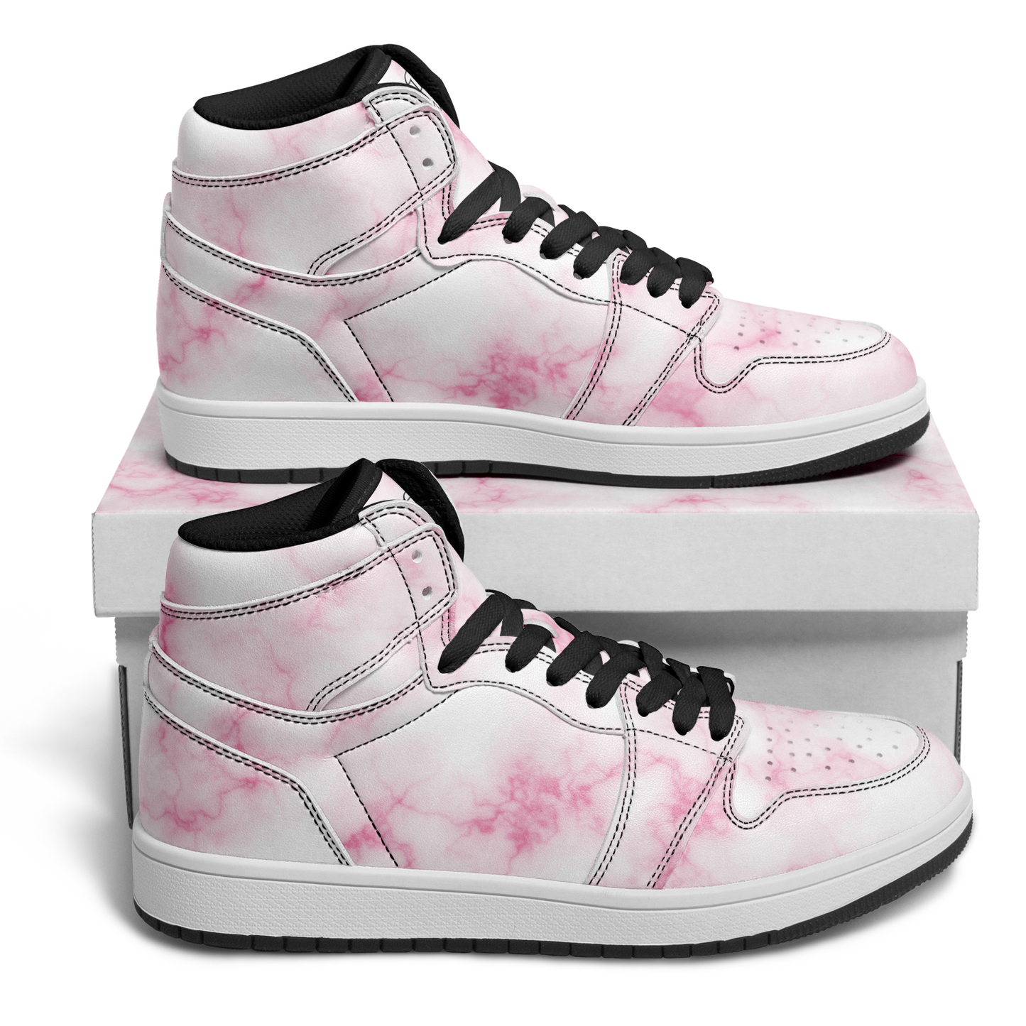 pink Marble High Top Shoes
