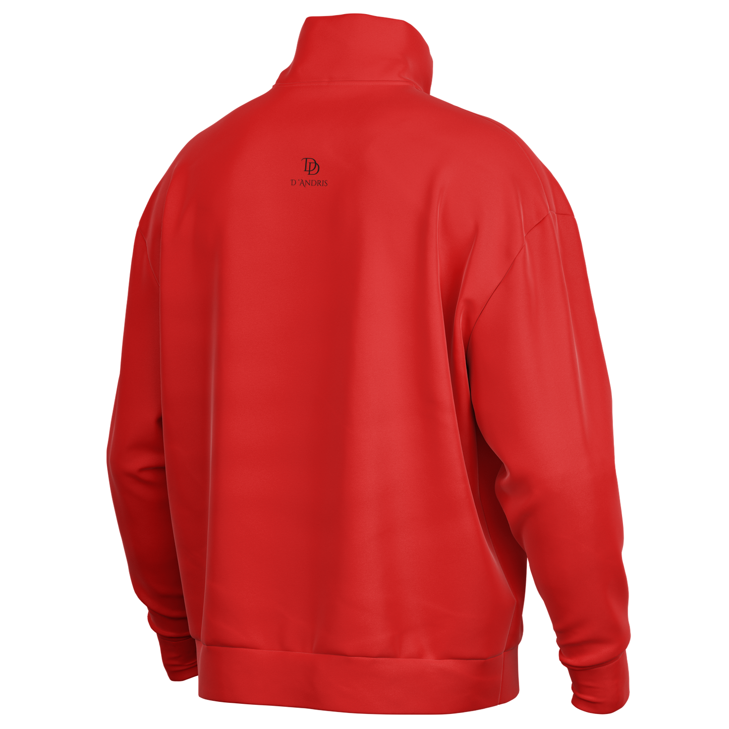 Red Heavyweight Over-sized Quarter Zip Sweatshirt