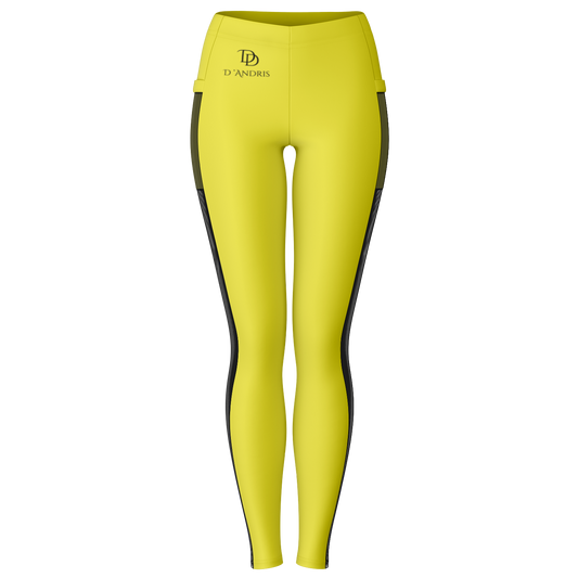 Yellow Mesh Pocket Legging