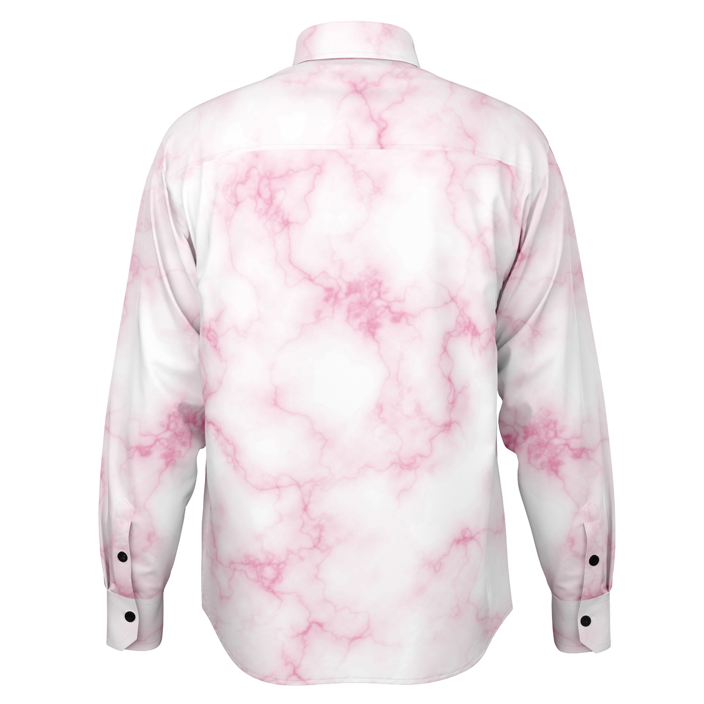 Pink Marble Long Sleeve Button Down Shirt