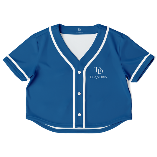 Blue Cropped Baseball Jersey