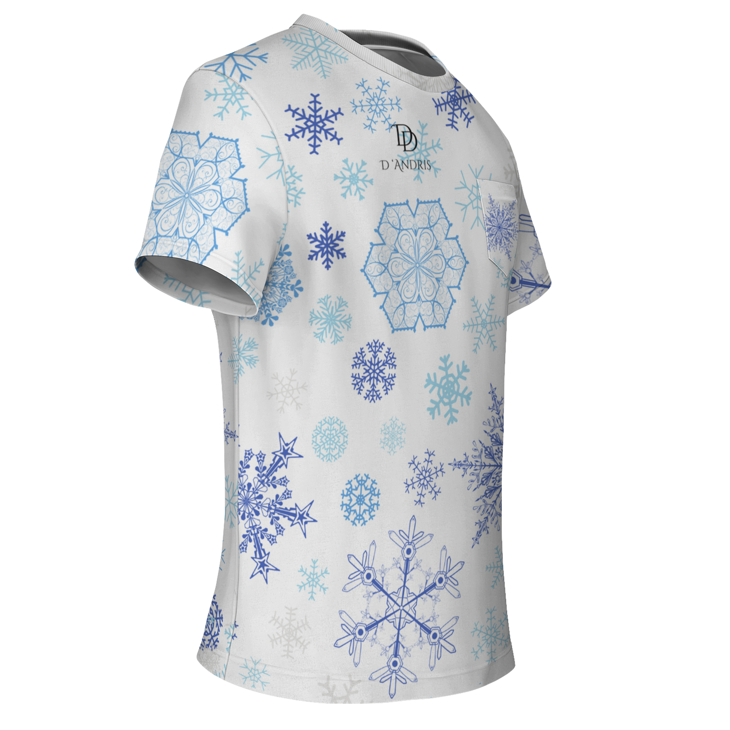 White Snowfall Christmas Pocket T-shirt