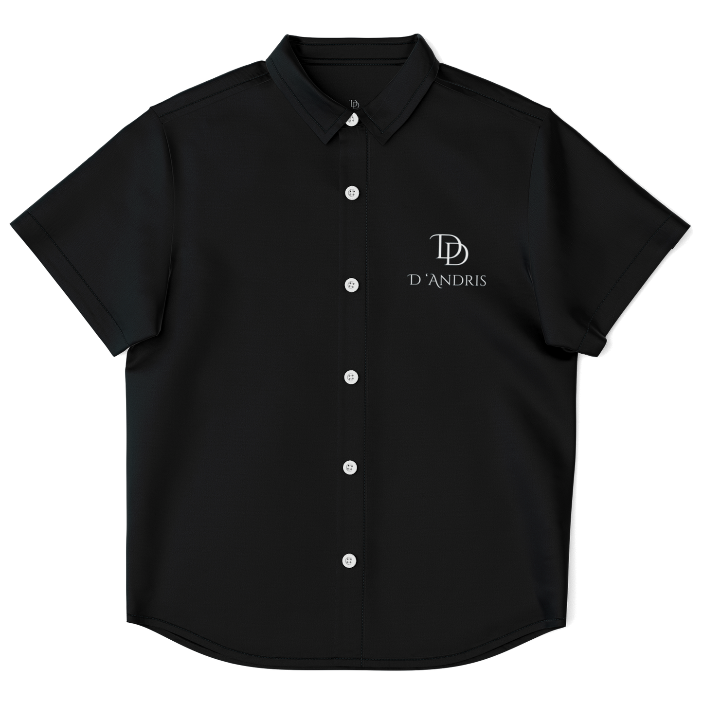 Black Kids/Youth Short Sleeve Button Down Shirt