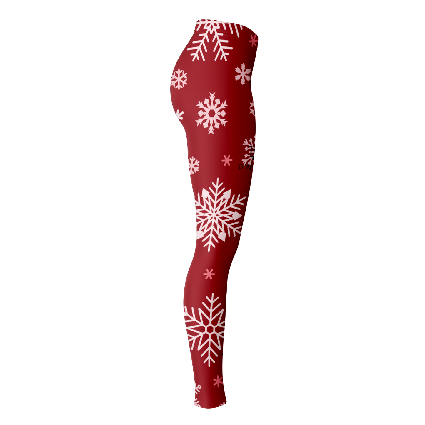 Red Snowfall Christmas Leggings