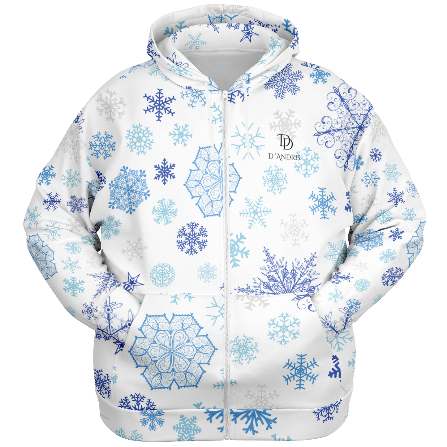 White Snowfall Christmas Plus-size ZipHoodie