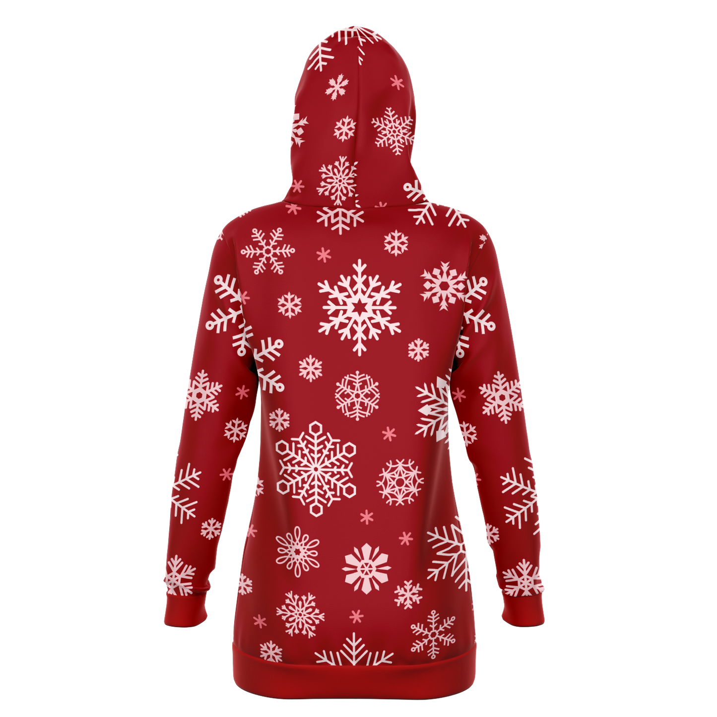 Red Snowfall Christmas Longline Hoodie